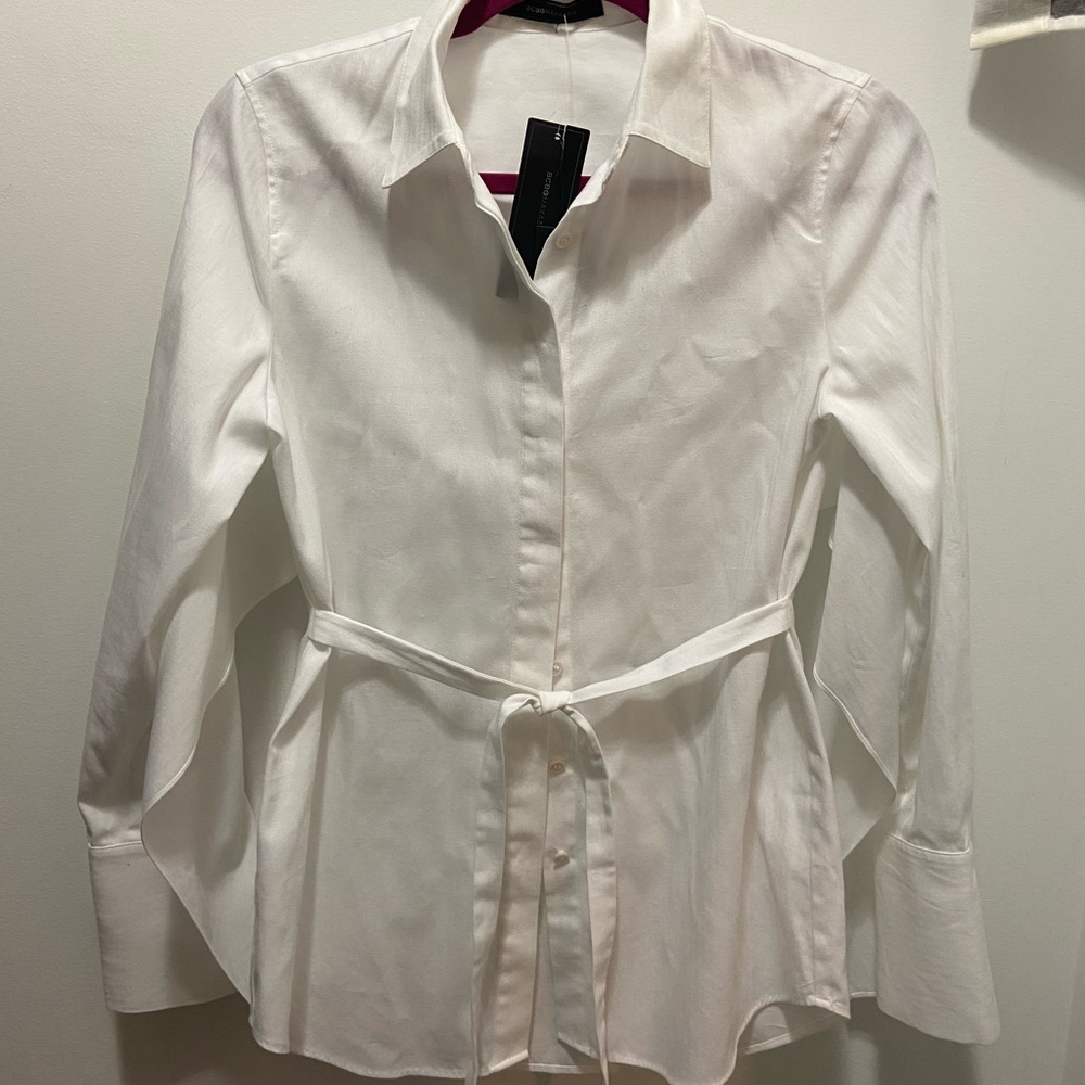 BCBG White Blouse xxs fits like S
